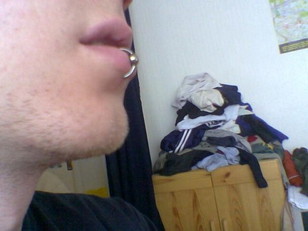 Brand-spanking-new piercing. Yes, I need to move the clothes.