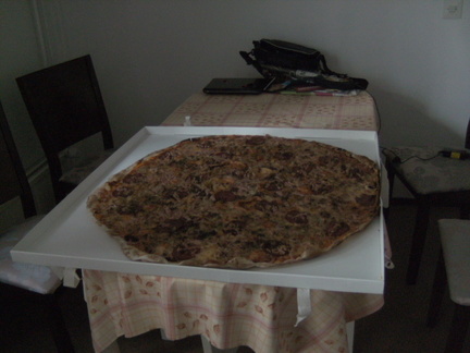 Family sized pizza or for one admin. Cost 40 euros.