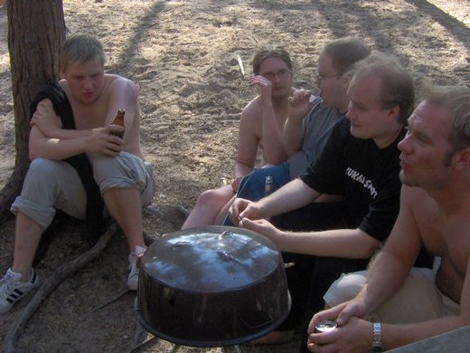 Daic, Ymir, Burzan, Verac and Creldin, camping with fireplace