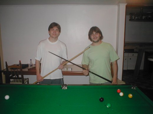 Mauro, Lauro and the new member of our family...........yes,yes the snooker table :D
